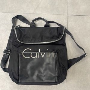 Black water resistant Calvin Klein backpack